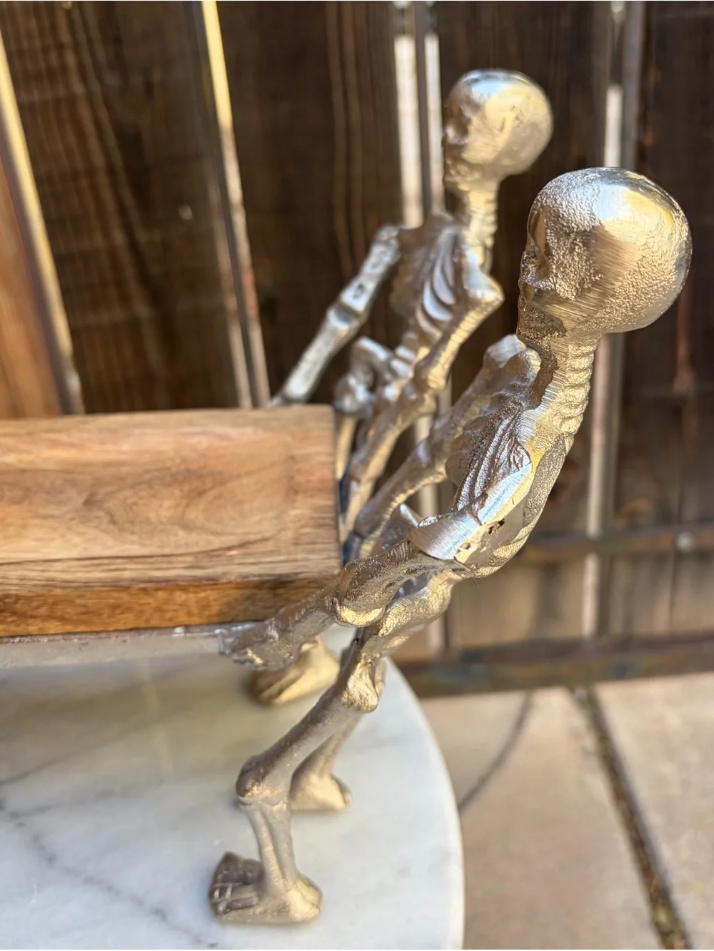 Martha Stewart Halloween Skeleton Crew Wooden Serving Platter Tray